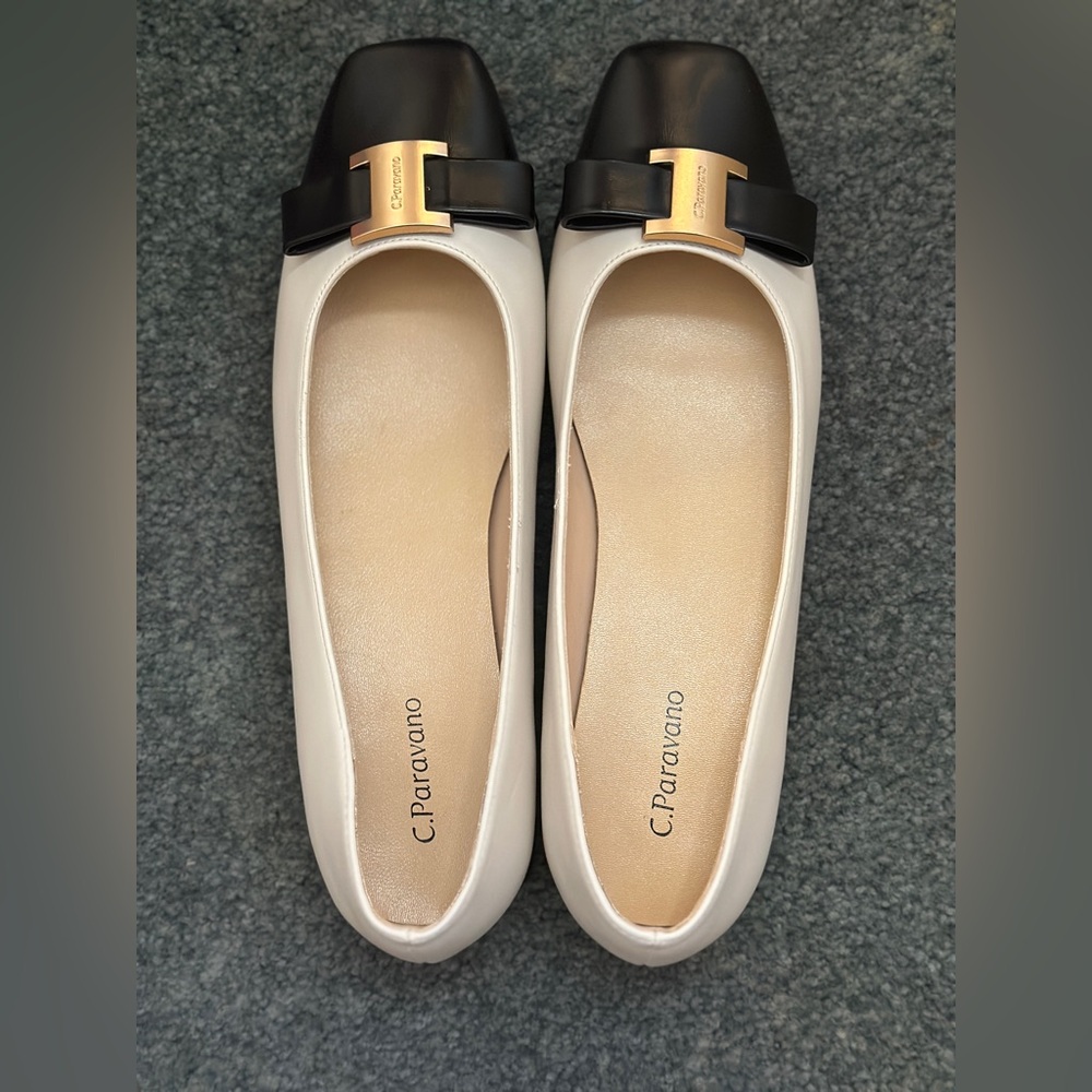 C.Paravano Black and Cream Loafers